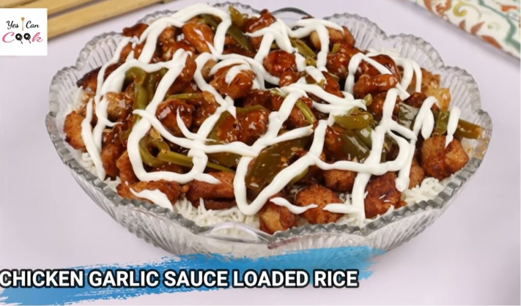 Chicken Garlic Sauce Loaded Rice Recipe