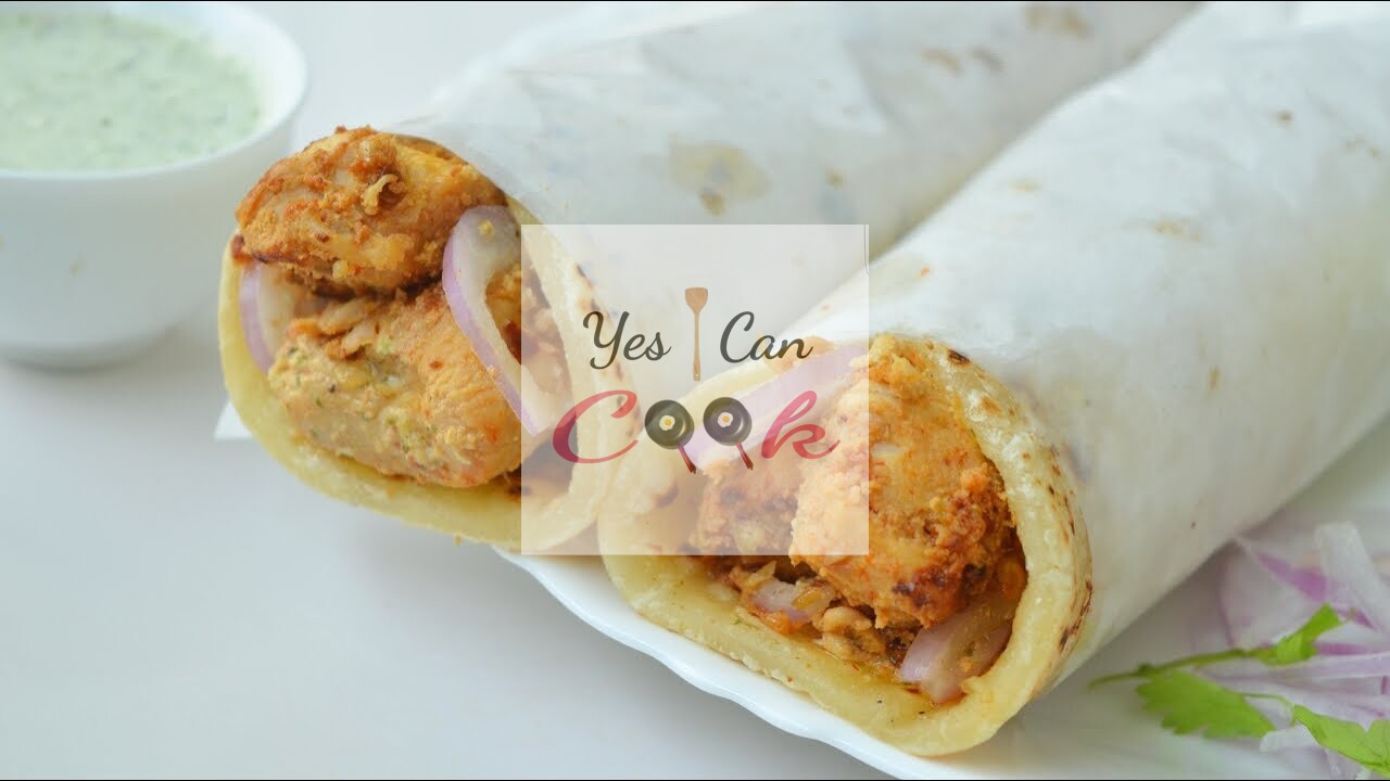 Chicken Paratha Roll with Spicy Chatney