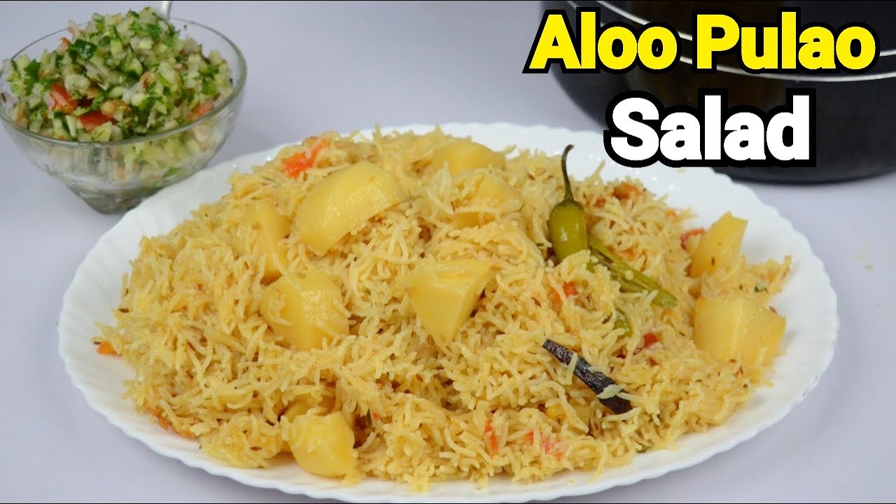 Simple and Tasty Aloo Pulao with Healthy Salad